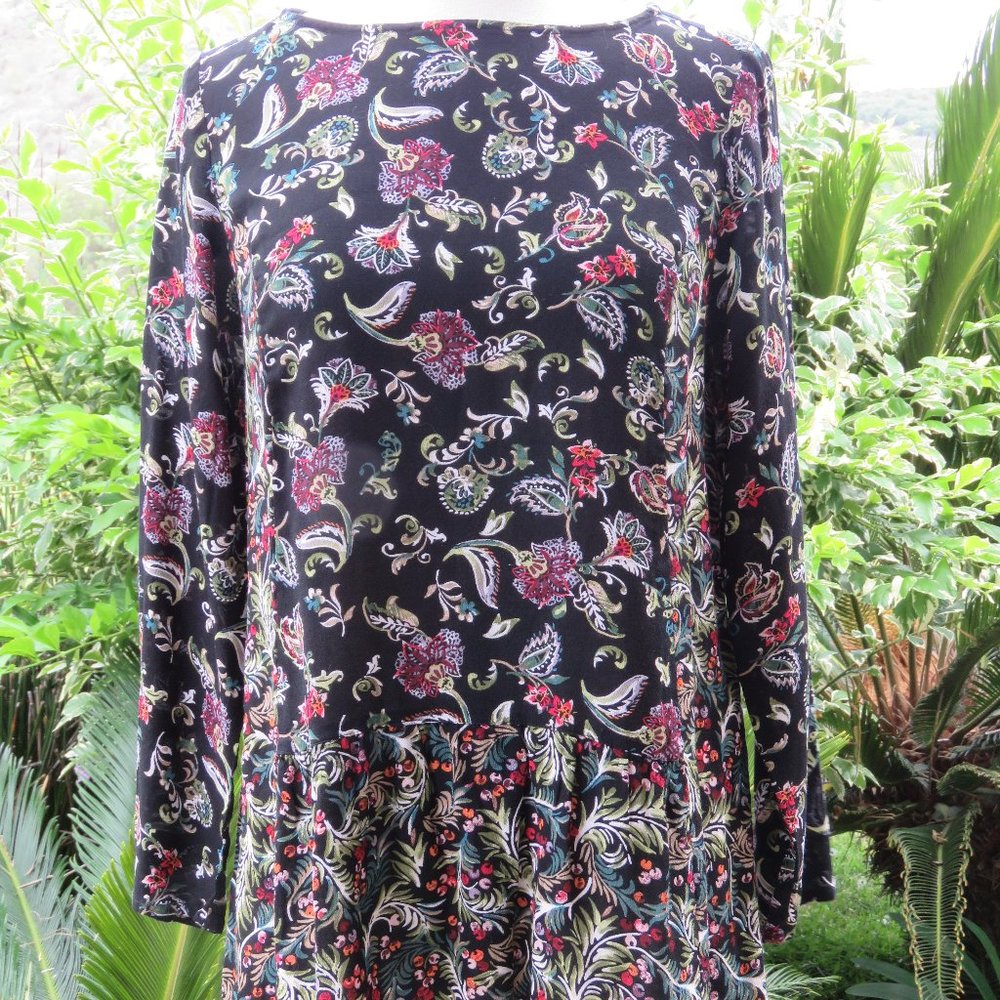 J. Jill Peplum Paisley Tunic Top Rayon A-line XS